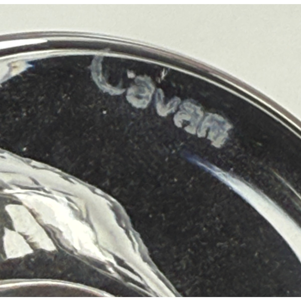 Irish Cavan Crystal Signed Footed Candy Dish w/ Lid Criss Cross Pattern Ireland - Picture 8 of 9